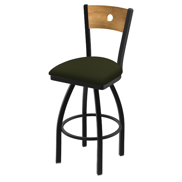 25" Swivel Counter Stool, Black Wrinkle, Med Back, Canter Pine Seat